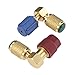 R12 to R134 A High/Low AC Fitting Port Retrofit Conversion Adapter, Quick Coupler Valve A/C 90° Fitting, High and Low Side R-12 to R-134A Retrofit with 2PC Caps
