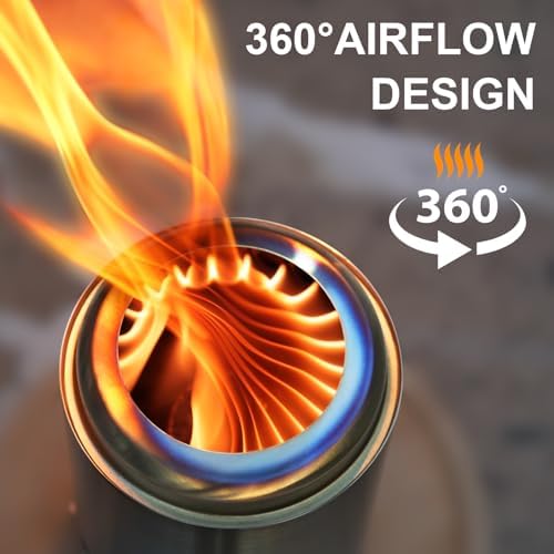 Mini Smokeless Fire Pit, Small Firepit with Stand, Portable Fire Pit 5 Inch Stainless Steel - 1