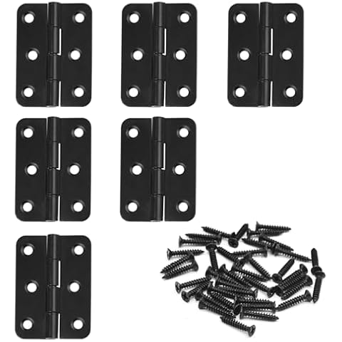 LIAMGUS 6 pcs Black Hinges, Small Hinges, Black Door Hinges Cover
