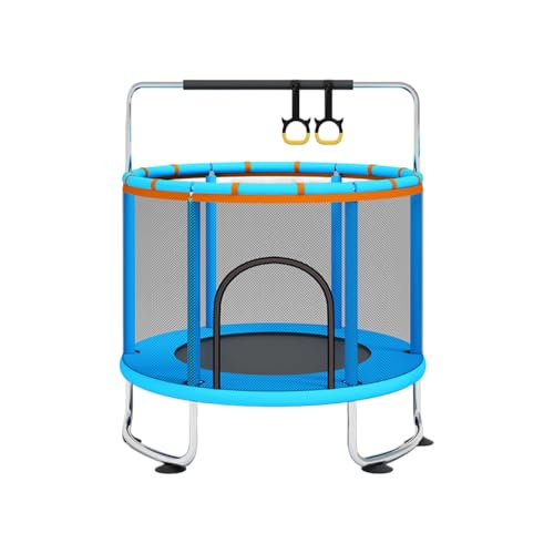 taefyiaszトランポリン 室内 子供用 【亜鉛メッキ鋼構造 静音設計 高弾力 耐荷重300KG 高さ調節可能】5 in 1 トランポリン サンドバッグ・ハンモック・鉄棒・バスケットボール・バスケットボールフープ付き 1?3人用 (直径1.4mの円形水