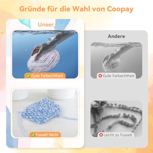 Coopay Chenille Wolle Königsblau 6x100g – Bild 8