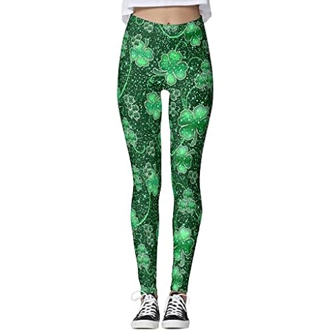 fzlOT Tops for Leggings for Women Petite Women's Paddystripes Good Luck Green Pants Print Leggings Yoga Running Pilates Gym Cover