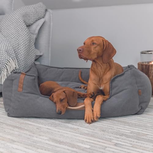 TRIXIE robustes und hochwertiges Hundebett 'BE NORDIC Bett Föhr, eckig, 100 × 80 cm, dunkelgrau' - 37449