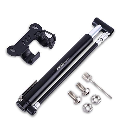 DONGKER 2019-Upgraded Bike Pump Portable High Pressure Mini Bicycle Floor Pump 130-160PSI Compatible with Presta Schrader Valve Aluminum Alloy Bike Tire Pump for Road Mountain BMX Bikes Ball (Black)
