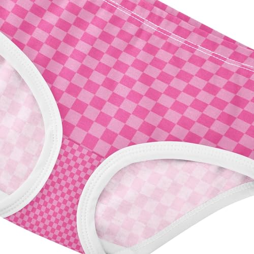 Pink Checkered Soft Cotton Girls Underwear Set for Toddlers 2T 8Y - Breathable and Stylish Kids Panties4