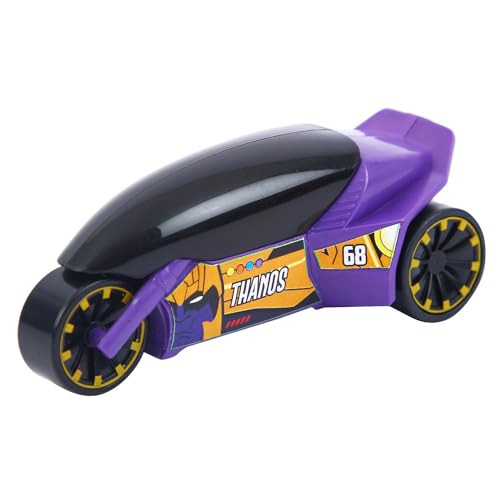 Image of SKOODLE Marvel Pull-Back Rider Bike for Kids - Thanos Motorcycles, Marvel Inspired Toy Bikes with Sturdy and Long-Lasting Construction, Enhances Motor Skills and Fun Vehicle Toy for Gift - Purple