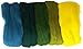 Produktbild RAYHER HOBBY 5365300 Filzwolle, Merinowolle, Kammzug, fein, 19 mic, 5 Farben je 10g, Grün-Töne, 100% Schafschurwolle zum Filzen, 50g