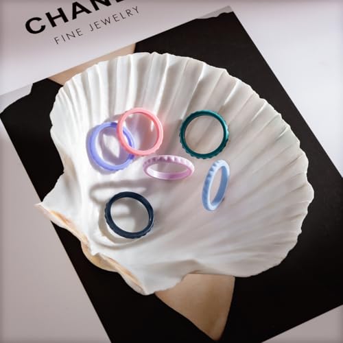 Image of Egnaro Silicone Wedding bands women:2.5mm Wide - 2mm Thick Gold and Silver Rubber Rings with Half Size,4-8 Variety Multipack