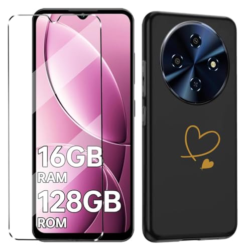 XueqinHu hülle mit Glas Compatible with Oukitel C5 Folie, hülle silikon stoßfest Compatible with Oukitel C5 schutzhülle schutzfolie schutzglas Folie handyhülle WM88