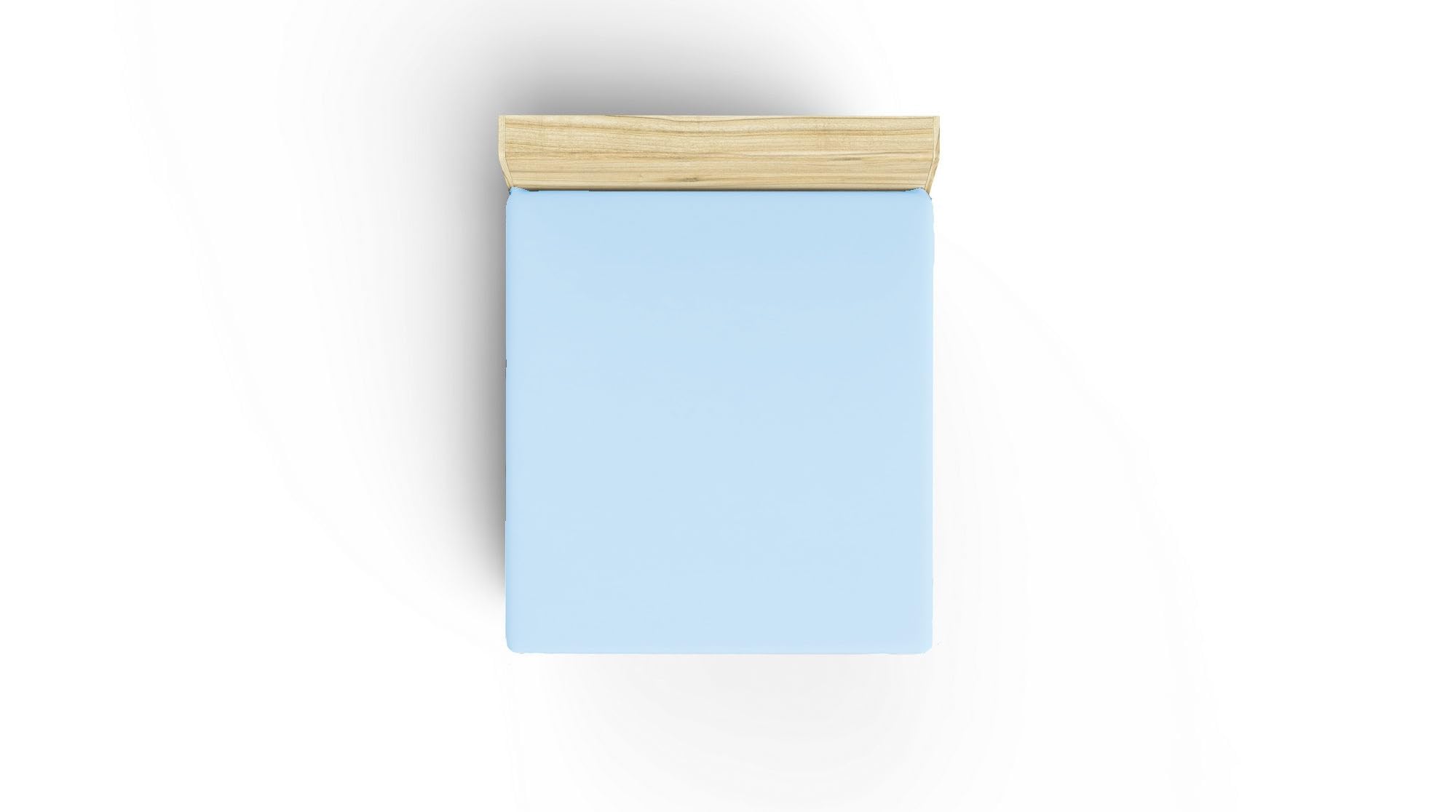 Premium Ranforce Double XL Fitted Sheet, Light Blue, 140 x 200 + 30 cm, 100% Cotton, 155 Thread Count, 117 g/m², Machine Washable at 30°C, Soft and Durable