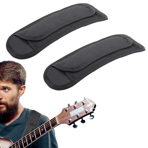 Image of 2 Pack Backpack Strap Pads Removable Shoulder Strap Pad Extra Thick Black Shoulder Strap Cushion Universal Replacement Shoulder Pad for Shoulder Bags Guitar Strap Duffle Bag Strap