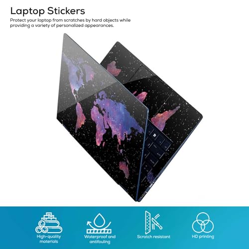 Image of Galaxsia World Map Full Body Vinyl Laptop Skin /Sticker /Cover Upto 15.6 Inches Laptops Laminated-Removable-HD Quality Compatible for Hp-Dell-Sony-Lenovo-Asus etc.(15x10 Inches)