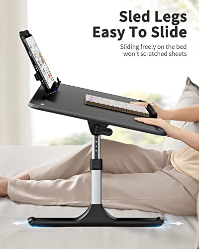 Saiji Laptop Desk For Bed, Laptop Stand Laptop Table With Book Stand, Height Adjustments Bed Desk For Reading Writing Drawing (Black) #TOP3