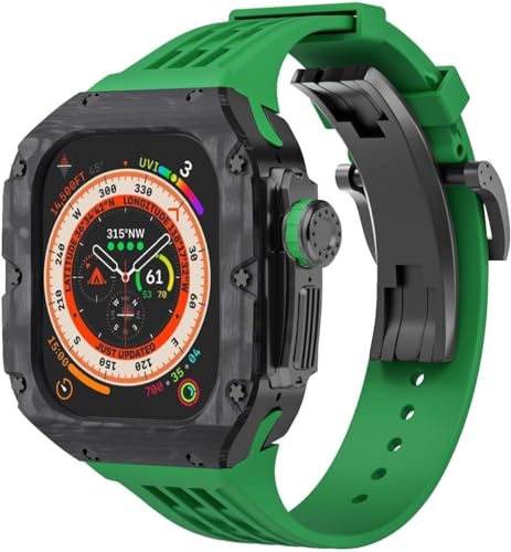 Kit modification Apple Watch Ultra 2 carbone bracelet caoutchouc 49mm