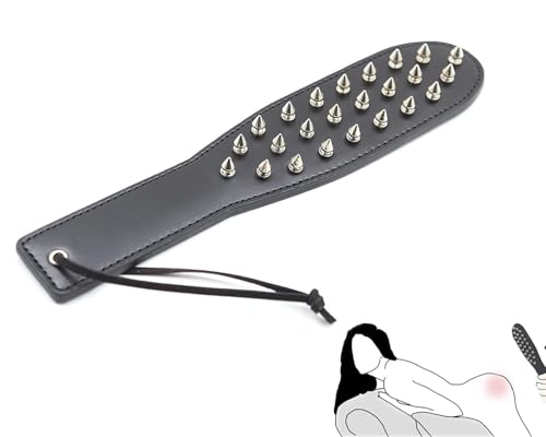 SM Paddel aus Leder,Extreme Nietenpeitsche，Bondage & SM Leder，SM Paddel Spanking，Leder peitsche， Paddel Flogger Cosplay Sexspielzeug，für Paare Pärchen Fetisch Cosplay