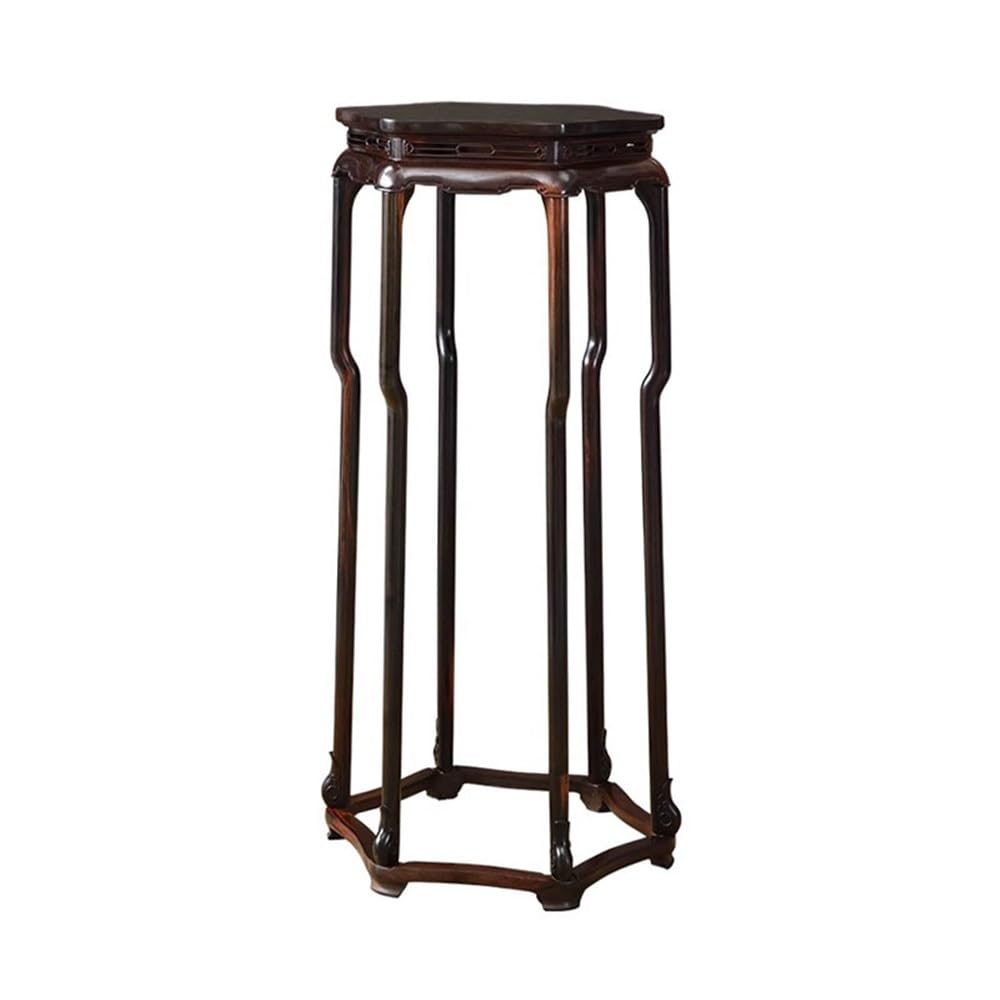 ZENY896V Home Hexagonal Antique Bonsai Base Chinese Style, Red Sour Branch Wood Display Stand Decorative Decor