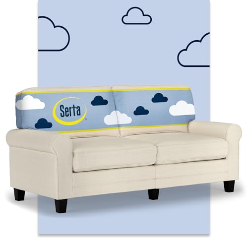 Serta Copenhagen 73" Rolled Arm Sofa, Easy Care Polyester, Soft Pillow Back, Pocket Coil Seat Cushions, Removable Covers, Loveseat or Couch for Small Spaces, Living Rooms or Bedrooms, Buttercream -  Millwork Holdings, UPH2001369