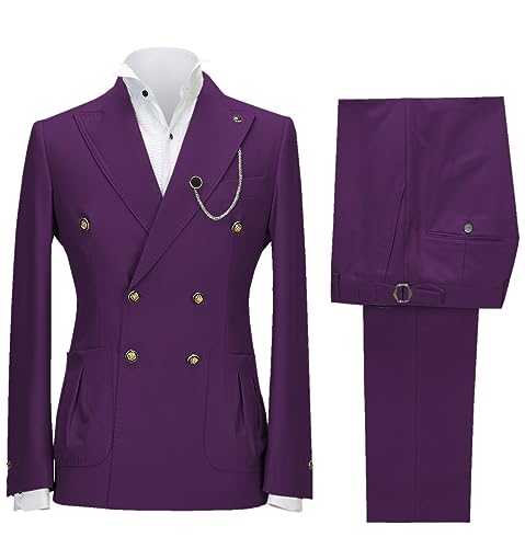 Mens Suits 2 Piece Tuxedo for Men Waistcoat Groomsmen Party Blazer Fit Jacket Suit