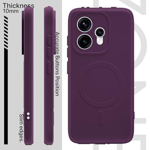 Image of Pikkme Back Cover for Oppo Reno 15 5G Soft Matte Silicone Mag-Safe Design (Mag-Safe Not Support) Camera Protection | Slim Fit Bumper Cover (Purple)