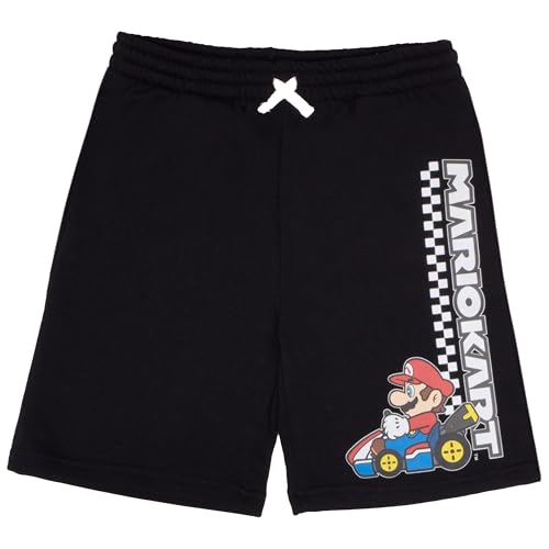 Image of Nintendo Super Mario, Bowser, Mario Kart Boys Zip-Up Hoodie and Shorts 2-Piece Set - Graphic Sweatshirt and Shorts for Kids