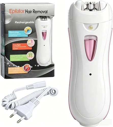 Depiladora Electrica Mujer Depiladora Corporal Femenina Para Cara, Piernas y Zonas íntimas, Depiladora Sin Cable con Luz, Recargable y Lavable