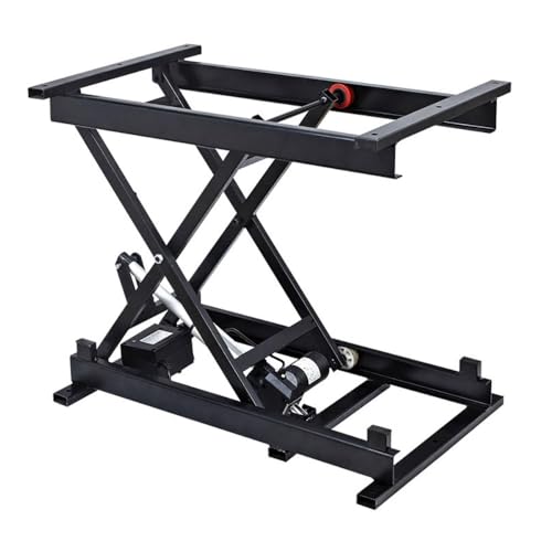 AOUMK 電動リフト台、昇降テーブル、折りたたみスタンド、電動リフトラック、超強力な耐荷重、昇降プラットフォーム、高さ調節可能、有線 作業台、鉄製フレーム、便利な収納、家庭用 業務用 (76*43cm)
