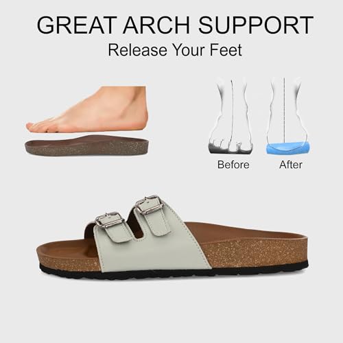 Image of Centrino Women's Berkin-Style Slip-On Sandals | Open Toe Design | Soft PU Footbed | Lightweight & Comfortable | Arch Support | On-Grip Sole | Casual Outdoor Wear (9228)