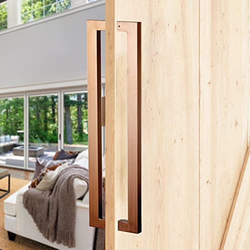 Door Pull Handle Set Push/Pull Barn Door Handle with Install Tools,Contemporary Heavy Duty Sliding Barn Door Handle Set for Kitchen Shower Living Room/Rose D/120Cm/47In
