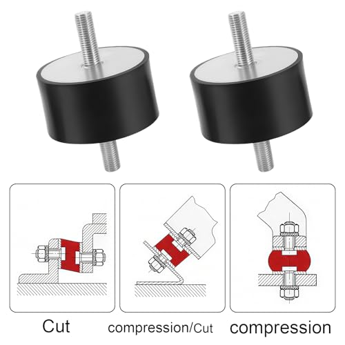 4 Gummipuffer M8,Gummi Isolator Halterungen,Stoßdämpfer Anti Vibration,Schwingungsdämpfer,Gummi Anti Vibration Silentblock,Gummipuffer Stoßdämpfer Gummilager mit Schrauben für Wasserpumpen,30*30,M8*23