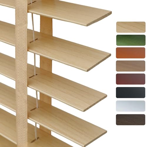 Store vénitien Bois pour Interieur, Stores Vénitiens Lamelles 50 mm, Store en Bois sur Mesure pour fenêtre, Portes, Le Couloir, la Chambre, Le Bureau(Wood)