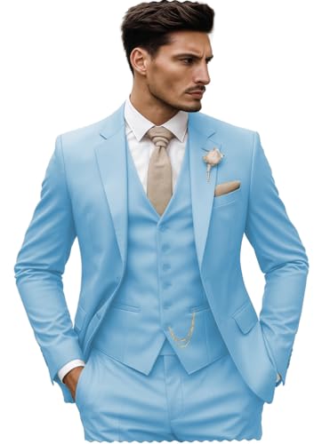 Men's Normal Suits Slim Fit 3 Piece Tuxedos Prom Tuxedos Blazer+Vest+Trousers Wedding Groomsmen3