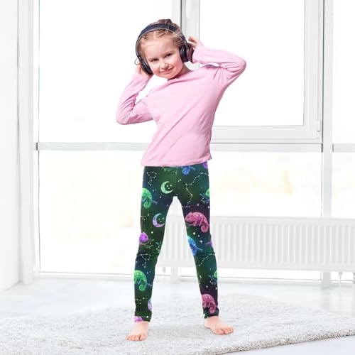 J JOYSAY Colorful Chameleon Galaxy Girls Leggings Soft Comfortable Stretchy Kids Toddler Leggings Size 4-10T4
