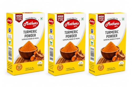 Image of MOTHERS SPPL Turmeric Powder 100gm Pack of 3 Pure, Fine-Ground Haldi with Bright Natural Yellow Colour & Rich Aroma Essential Haldi Powder for Everyday Indian Cooking