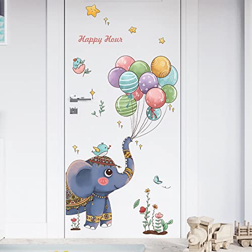 Vinilo decorativo elefante acuarela para dormitorio infantil miniatura 5