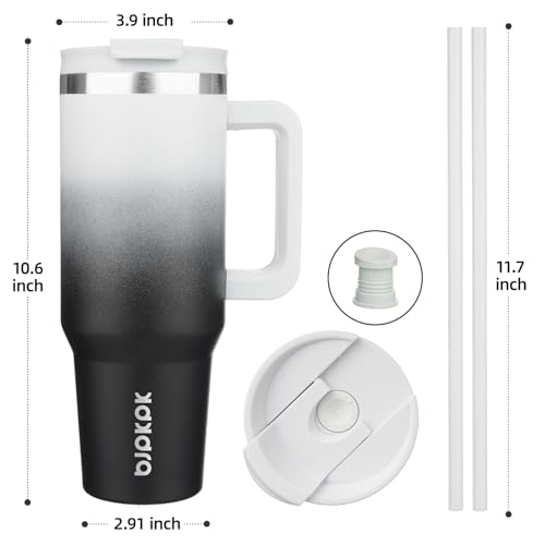 BJPKPK Insulated Tumblers With Handle And Straw 40 oz Stainless Steel Tumbler Cups With Lid,Day And Night - Image 4