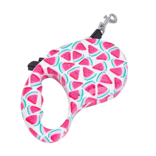 JUMPLAWN 5m自動伸縮式ペット ロープ 小中型犬用 西瓜柄 耐久性製 ワンハン