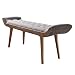 Produktbild FineBuy Sitzbank Stoff/Massivholz Bank Grau 125x51x38 cm Chesterfield-Design | Polsterbank Flur | Stoffbank Bettbank 2 Personen | Flurbank Modern