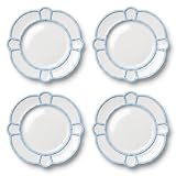 Purpeak 4 Pcs Ceramics Bamboo Touch Dinner Plate 11 Inch Bamboo Touch Accent Plate Reusable Tableware for Home...