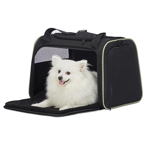 Image of PETSFIT Large Cat Carrier, Dog Carrier up to 25Lbs, Pet Privacy Protection Travel Pet Carrier for Medium and Large Cats, Small Dogs, Puppies (Large, Black)