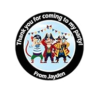 Personalised Pirate Party Stickers – 45mm or 37mm Round Labels for Party Bags, Bunting, Favours or Sweet Cones – Pirate Themed Birthday Decoration