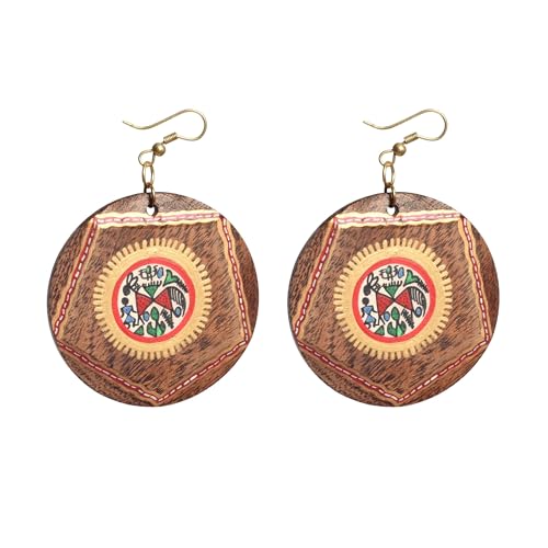 Image of Handcrafted Artistic & Tribal Earrings Collection for Women - Bohemian, Floral, Wooden & Ethnic Statement and Stud Designs
