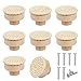 CHIFOOM 8pièces Boutons de Meuble en Rotin Poignées de Boutons de Tiroir en Bois Ronds Boutons de Porte d'Armoire en Bois avec Tournevis pour Placard Porte Cusine Chambre Commode Remplacement