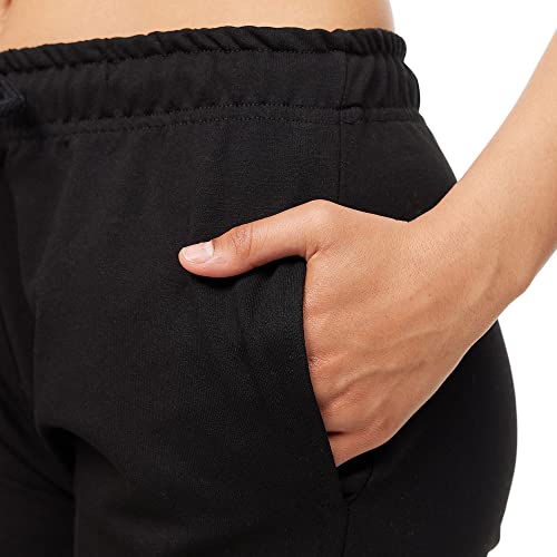 ROSS CAMP Jogginghose Damen - Sporthose Frauen Baumwolle, Trainingshose Fitness High Waist, Sweatpants Slim Fit Freizeithose Lang, Jogging Hose Laufhosen Modern Schwarz/M
