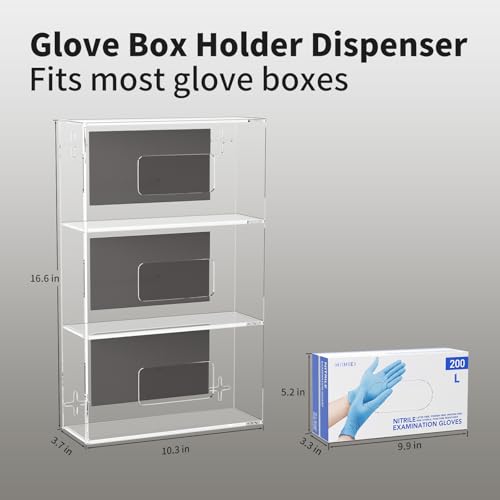 hiimiei glove holder for wall mount magnetic gloves box holder acrylic disposable rubber latex glove dispenser
