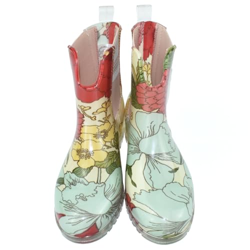 Harssidanzar Womens Ankle Rain Boots Waterproof Chelsea Boots,Anti Slipping Rainboots and Garden Shoes for Ladies HL213US2