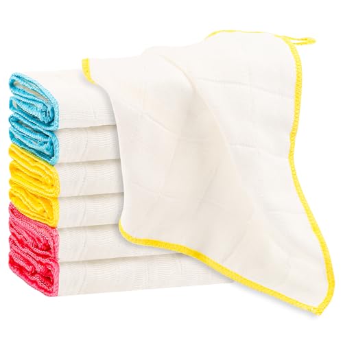 Lanjue 6 Pieces Dish Cloths 30 * 30cm 3 Colors Kitchen Cloth Reusable Dish Rags Tea Towels Housework Cleaning for Washing Up