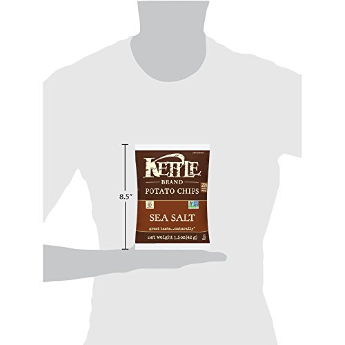 Image of Kettle Brand Potato Chips, Sea Salt, Single-Serve 1.5 Ounce (Pack of 64)