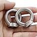 Auvotuis 6 Pcs M10 Metric Ring Shape Lifting Eye Nut, 304 Stainless Steel Threaded Nut Fastener for Heavy Duty Use, M10 (3/8