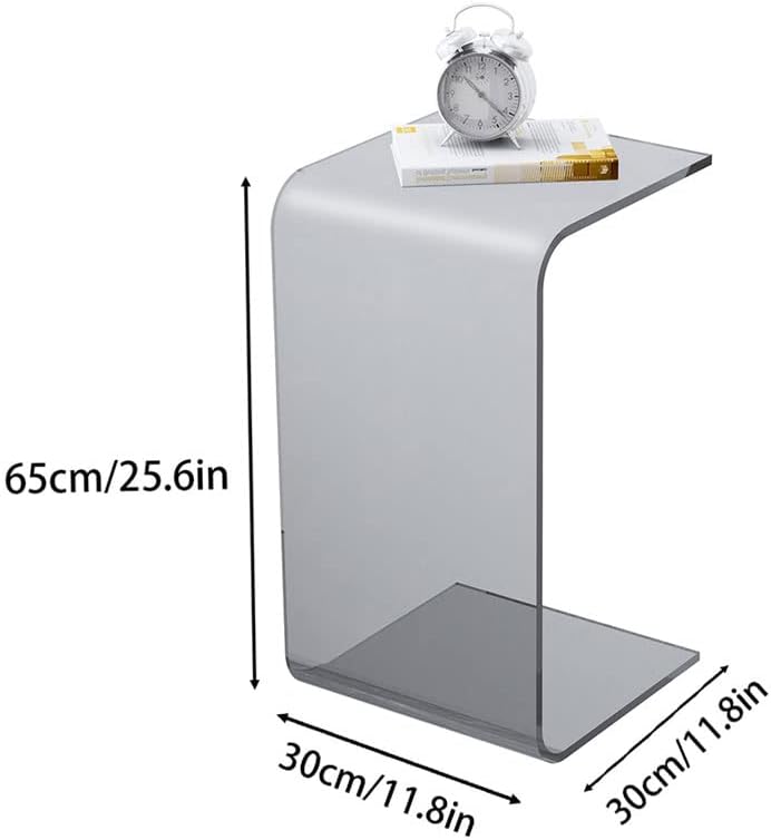 Miniatura 3 de Mesa C de acrílico, mesa auxiliar transparente multiusos, mesa auxiliar para laptop, mesa auxiliar acrílica en forma de C para dormitorio, sala de