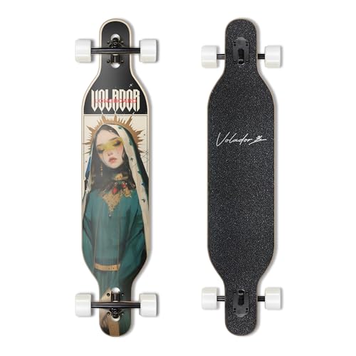VOLADOR Urban Freeride Pro Longboard| Adaptive Cruiser 42inch| North America Maple| Camber Concave Drop Through Longboard Complete| Setup for Urban Commuting(Mary)